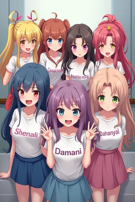 Anime Girls photos with these names on t shirt shenali 
Maheesha dihani shenushi samanali dahanya
 