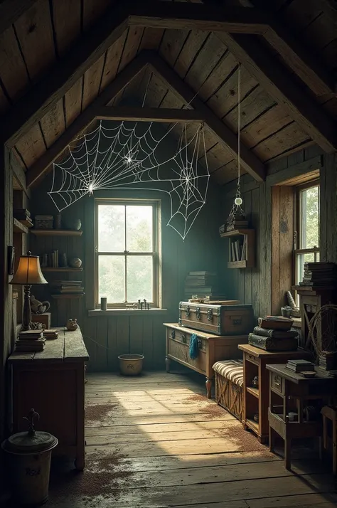 an vintage attic with web 