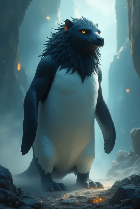 Penguin and lion merge image 