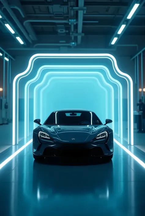  Create a 12-second video with the following information:  Opening with a modern look of a featured car . Image of a car passing through a scanner ,  as if it were being carefully examined .