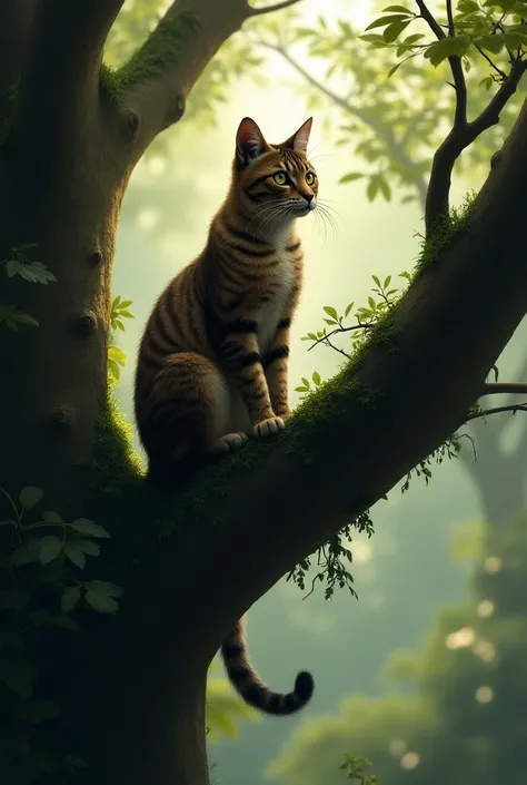 A cat sitting on the tree and looking eat for a mouse
Photo size 3120x3120