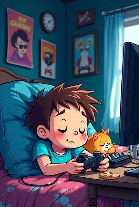 cartoon: r who falls asleep while gaming