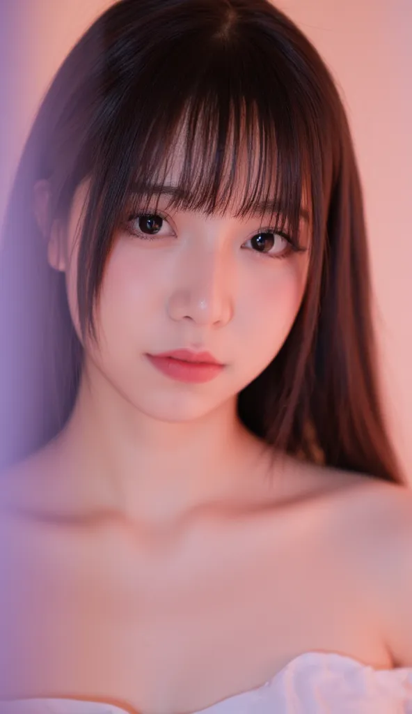 1 girl、nogizaka46, japanese idols、waiting for your turn on the back side of the stage、close-up、pastel lighting