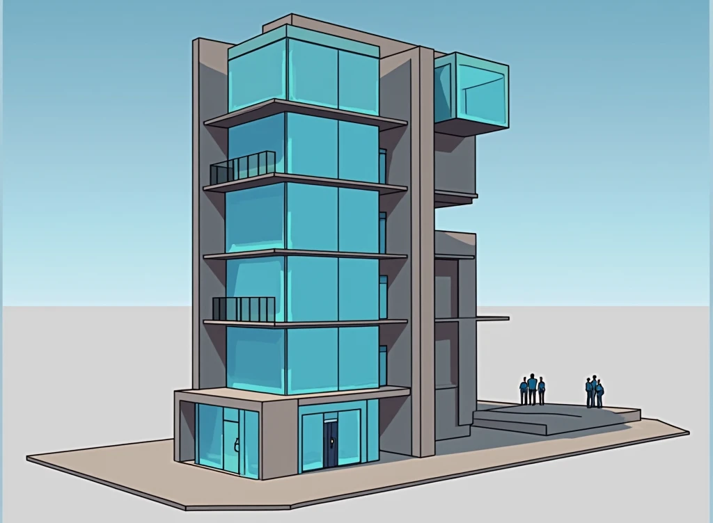 A three-dimensional and cool building in the same color