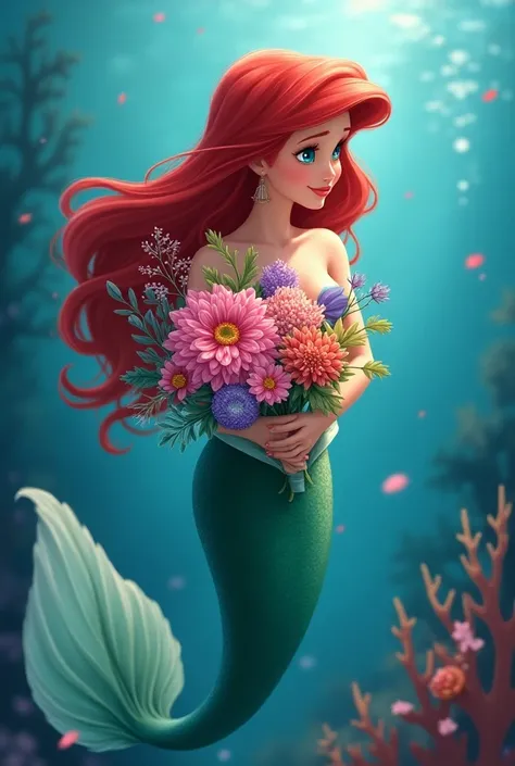 Ariel pagando um boquet