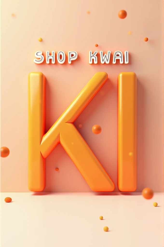 Create a 3D logo with the : Kwai, with the name: shop Kwai.
Cores: orange and white 