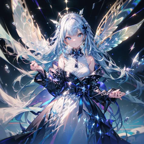  Best Details 、cute gothic fashion,1girl,(((The best composition、Best Quality、 masterpiece、Super detailed、 high definition)))、 Cute Gothic Fashion 、black、blackい大きなワークキャップ、Ingenious Gothic Lolita 、 Milky White and Light Blue Gradation Hair Color、Star Fairy、...