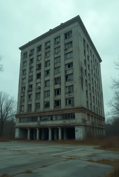 Empty and abandoned company , from the outside an ugly façade