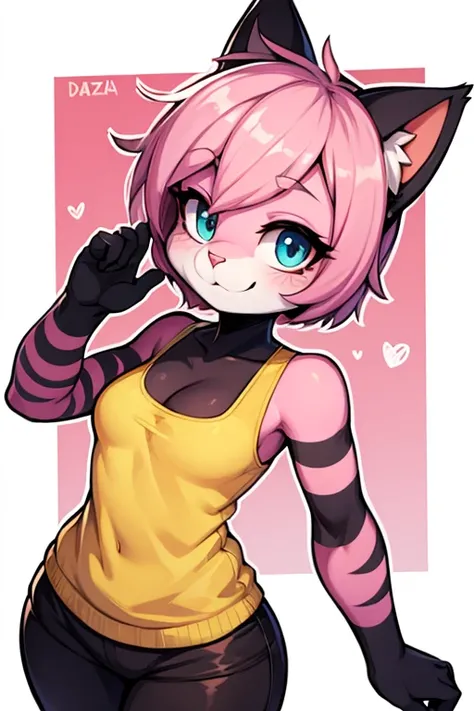 Female furry rozita pink cat bendy and the ink machine style 