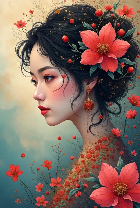 official art, unity 8k wallpaper, ultra detailed, beautiful and aesthetic, masterpiece, best quality, chinese style, (zentangle, mandala, tangle, entangle), ecstasy of flower, 1girl, extremely detailed, dynamic angle, cowboyshot, the most beautiful form of...