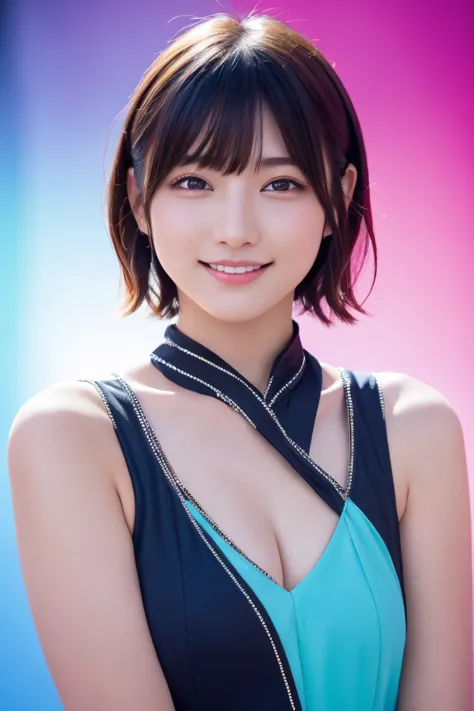 1 girl, (wearing colorful stage costumes:1.2),   portrait of a very beautiful japanese idol ,  face closeup , ( raw photos from ...