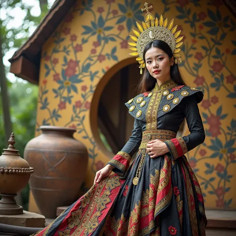 nauazali Dusun yalny saya uwali lias ulitun wanita

Prompt

A high-quality portrait of a 4 fashion model wearing a layered flowy long black styled with the traditional Kadazan-Dusun attire, adorned with intricate yellow and red beadwork along the center an...