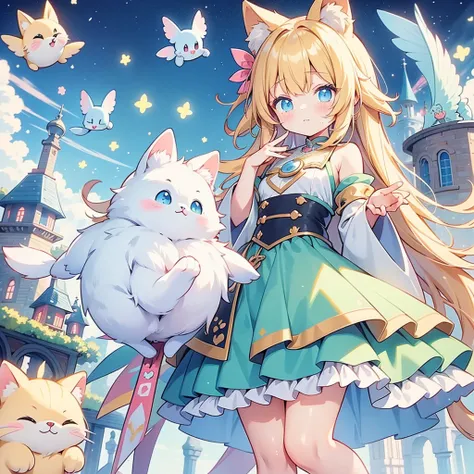  absurd、cute pets in a fantasy world、kawaii tech,