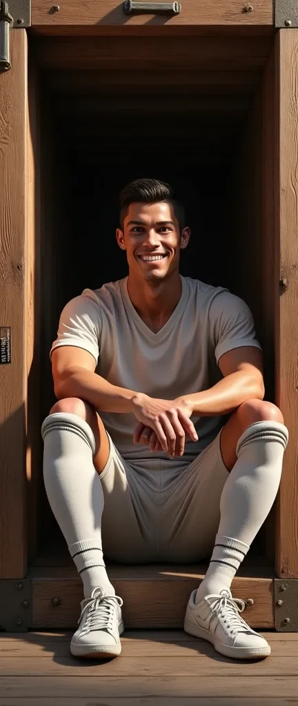 Ronaldo image crate realistic rolando ek bailagaadee main be tha hain aur smile kar raha hain