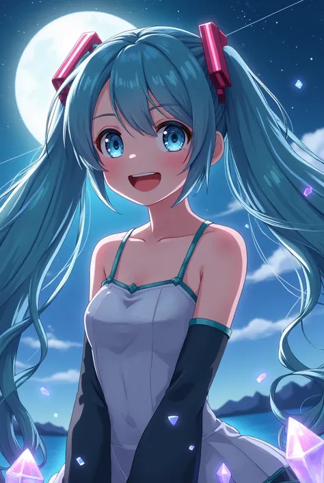 (masterpiece、Best Quality、Best Quality、 OFFICIAL ART、 beautiful and beautiful :1.2)、( one girl playing pranks:1.3) Hatsune Miku、 twin tails,Beautiful breasts,masterpiece,  amazing girl , cute girl,  Bust,  high definition eyes , Perfect Eyes,  PORTRAIT, Ad...