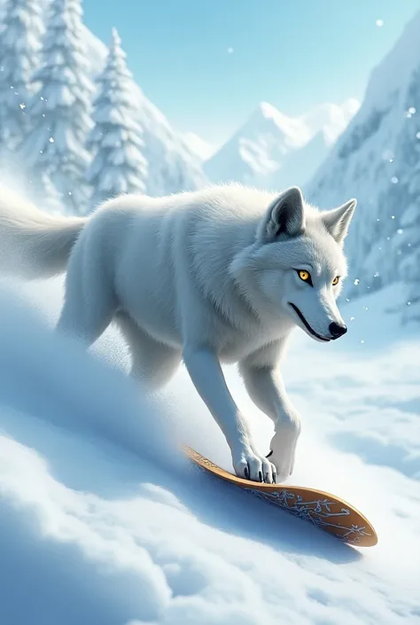 Fairytale wolf snowboarding 