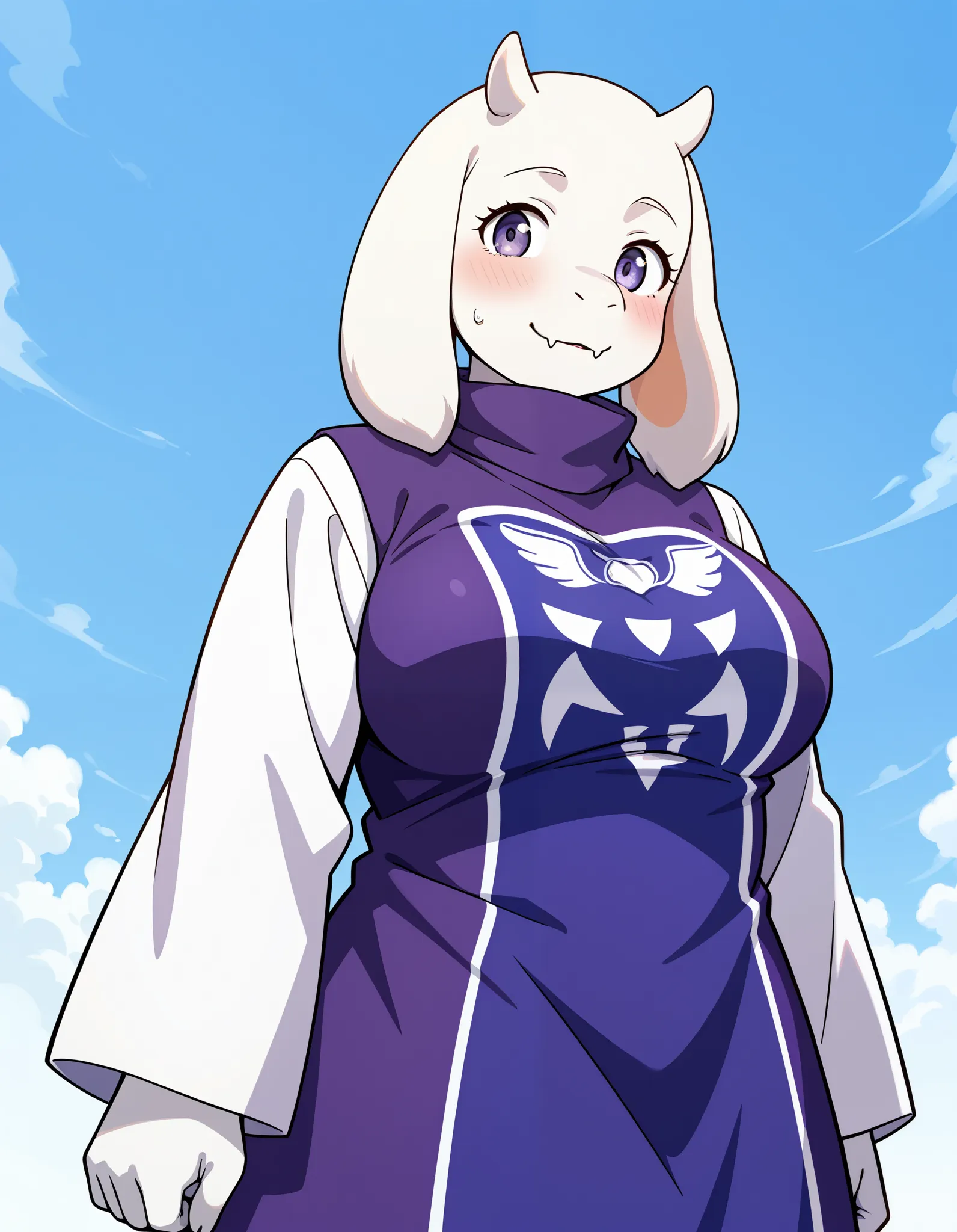 score_9,score_8_up,score_7_up, source_furry,, furry, fur whiter, 2d, break, 1girl, solo, toriel, young