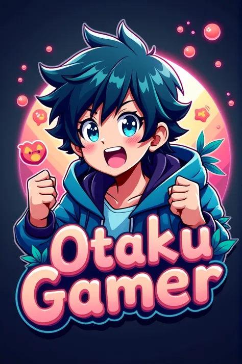 I created a logo with an anime background and the written center Otaku Gamer 