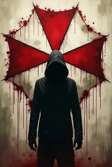 Symbol Umbrella Corporation person graffiti with blood