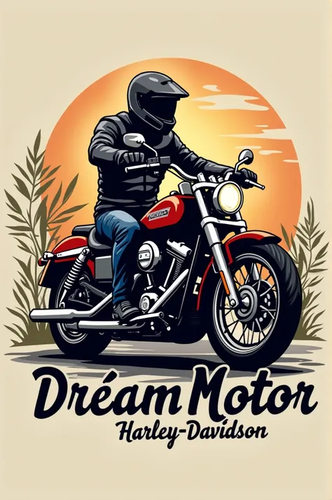 Concessionnaire Moto Logo. Lentreprise sappelle Dream Motor. Je souhaite quune Harley sois sur le logo mais pas en écriture. Une inscription disant que cest une concession moto doit apparaître. 