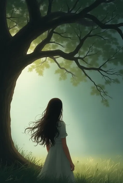 Back view of a woman with long hair next to a large tree 
The text  (cover) Desired You Are is written 