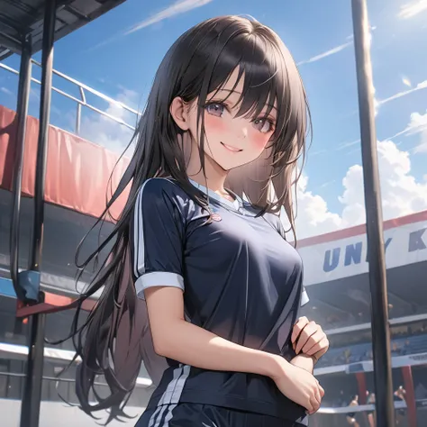 ((32K)), ((Best Quality)), (( ultra high resolution )), (( Hi-Res)), ((超 Hi-Res)), (( very detailed CG)), ((unity 32K wallpaper)), (masterpiece, Best Quality),(Hyperrealism),( 1 girl)、 beautiful dark eyes 、Black Hair, straight long hair、smile、blush、Small b...