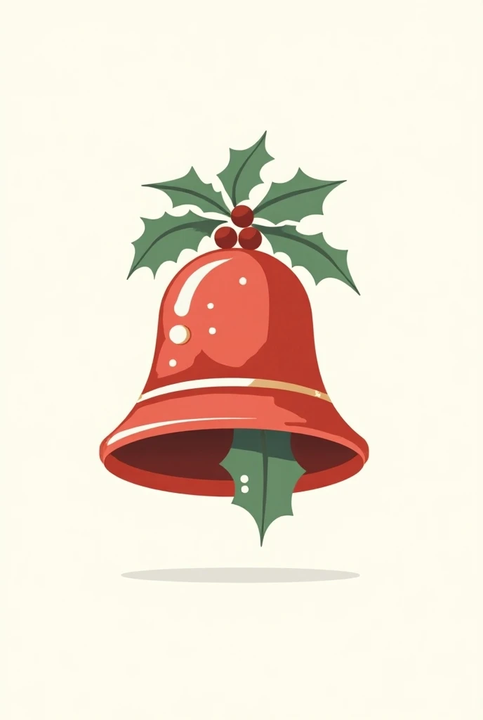 Create a Christmas bell logo with just these two colors red and green