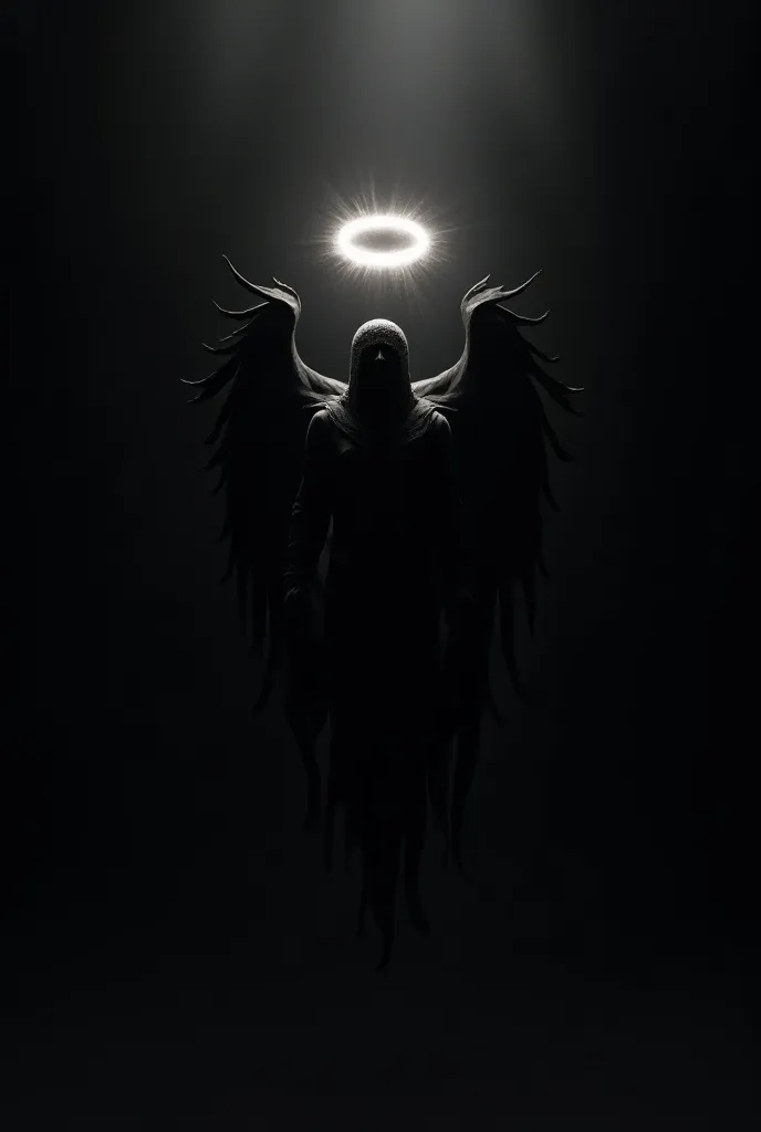 black Logo for youth THRONES OF ANGELS with a halo on top