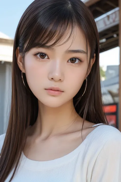 ((masterpiece)), ((photo realistic)), (well-proportioned Japanese girl:1.2), extremely detailed face, (fairy-like face), ultra detailed face, extremely detailed face, fifteen years old,ultra detailed face, puffy face, broad jawline, shiny eyes, (no make up...