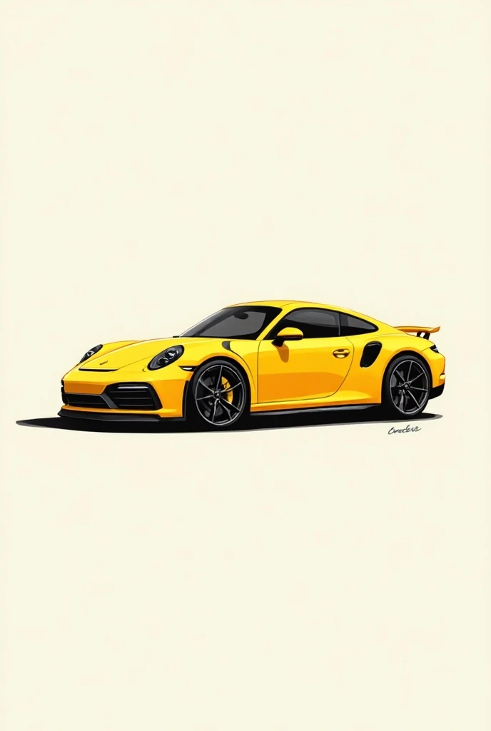 Create a logo design featuring a strong, vibrant yellow car shown in a side profile view. The car should have a sleek, modern design with smooth, aerodynamic lines and a sporty appearance. The yellow color should be bold and eye-catching, giving a sense of...