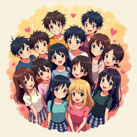 Perfect Piano friends logo (*anime*) (17 people*) (7 couples*) (age 17)