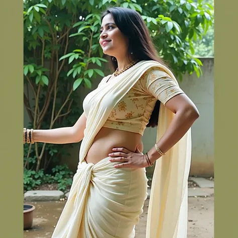 kerala mallu young female reshma in home outdoor...kerala reshma is average sized body perfectly fit body figure with big breast and indian fair skin tone and black hair.wearing printed blouse and printed saree.Realistic photo.Realistic photo. High quality...