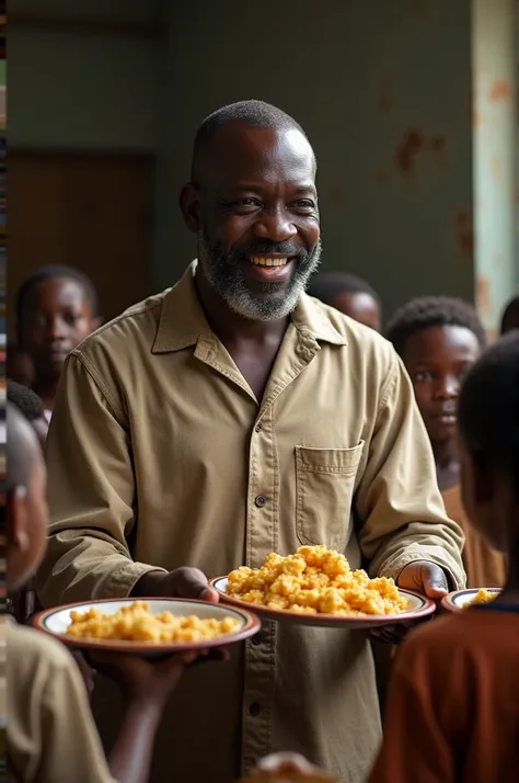 A black man who gives food to orphans