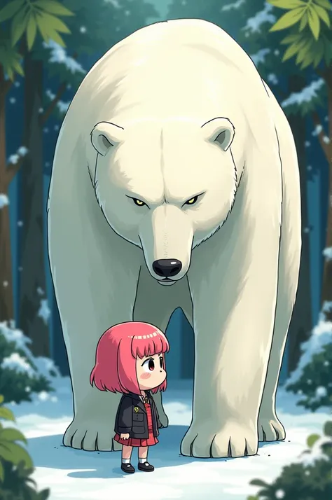 Anya Forger from Spy X family meeting Ice Bear from we bare bears