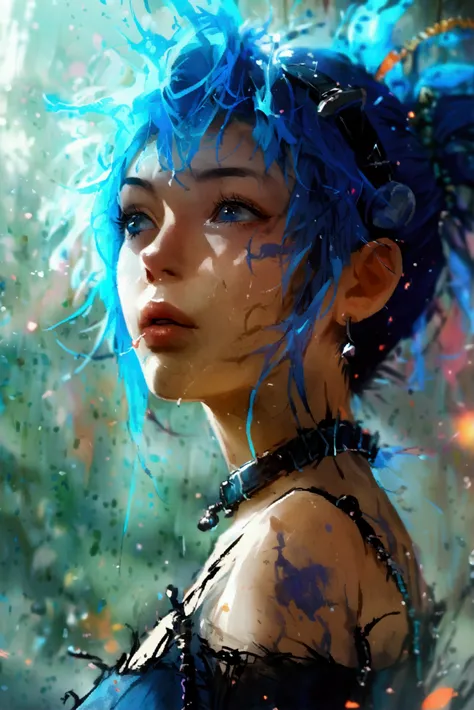 Jinx, blue hair