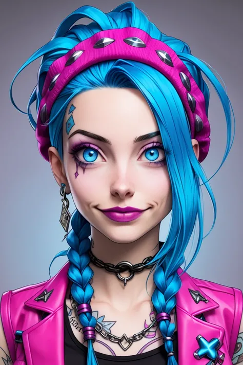 Jinx, blue hair 