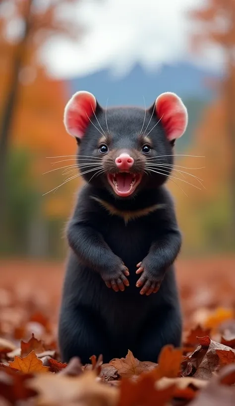 
Real Tasmanian devils

cute smile、 

whole body、 
Photo quality、 
Realistic、 
 standing on its back legs like a human 、 
 is facing the front、 
 hands are lowered to the side of the body 、 
smile、 
 seems happy、 
 seems to be having fun、 
 looking at the ...