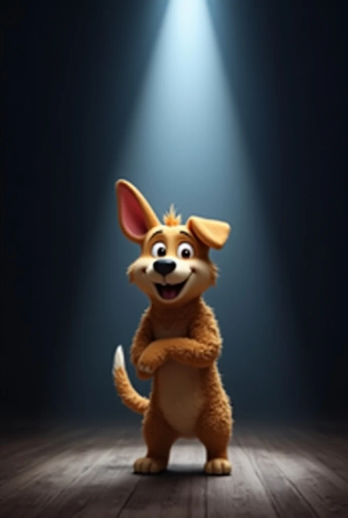 ANIMATED DOG WITH A SPOTLIGHT