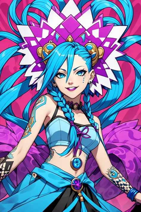 Jinx, blue hair 