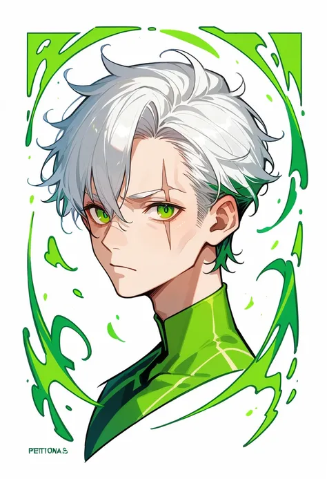 ((masterpiece)), (ultra detailed), (best quality), detailed background, (style of fantasy), (concept art, character sheet),absurdres(highly detailed beautiful face and eyes)perfect anatomy A Dragon Man with white hair and Dark Green markings on its face an...