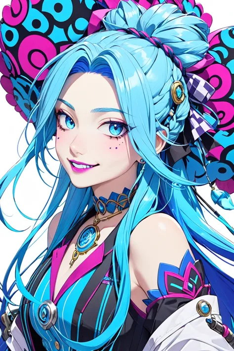 Jinx, blue hair 