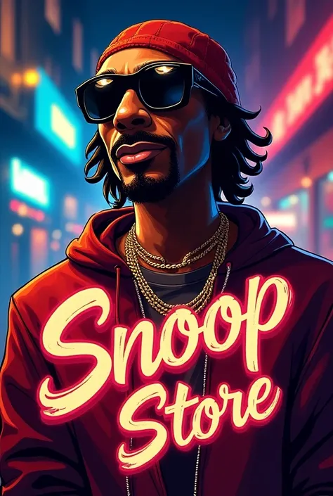 Make an image of the Snoop dog written “SNOOP STORE”