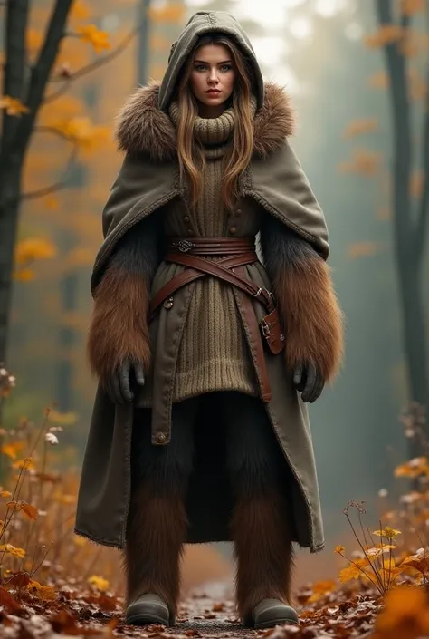 A Wookies woman in autumn-winter fashion 