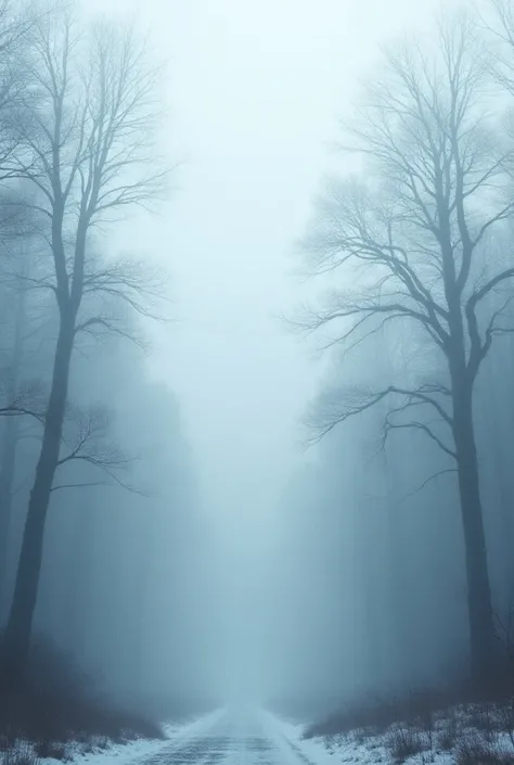 Winter forest mist 