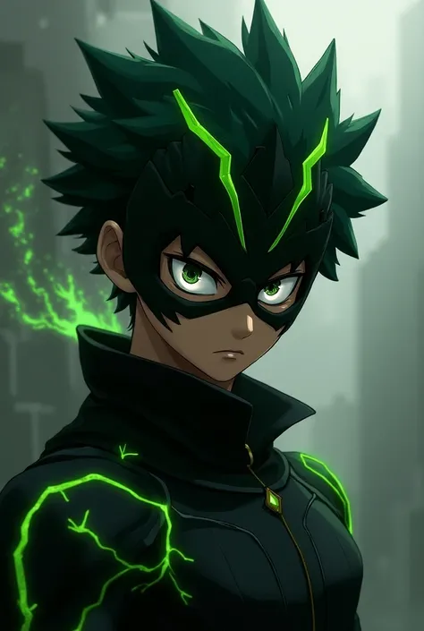 Deku wearing his mask