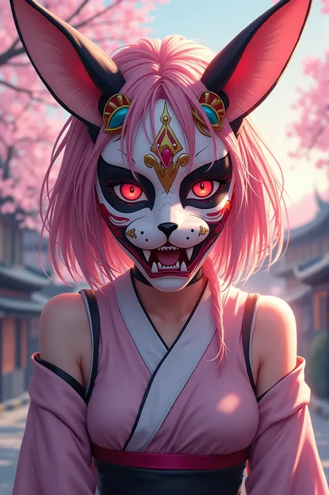 Zero two wearing kitsune mask 