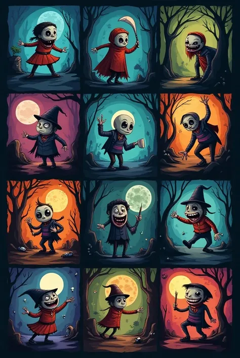  There are 16 cartoons for each Halloween horror story 2 for each story