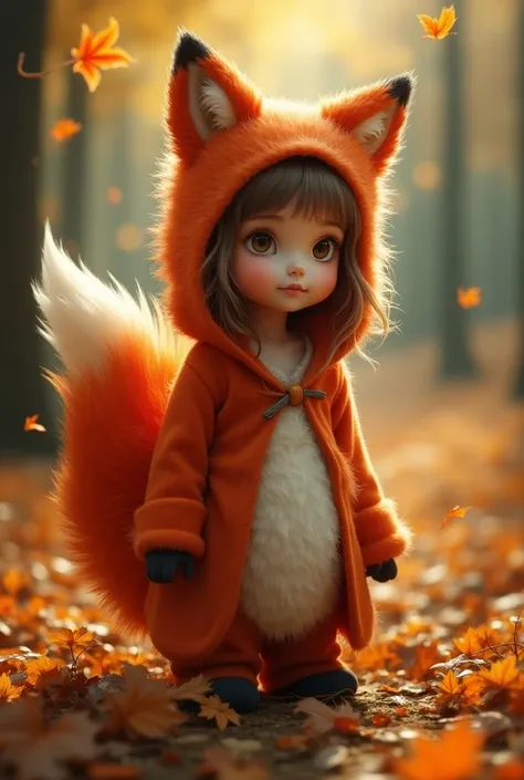 A girl in a fox costume