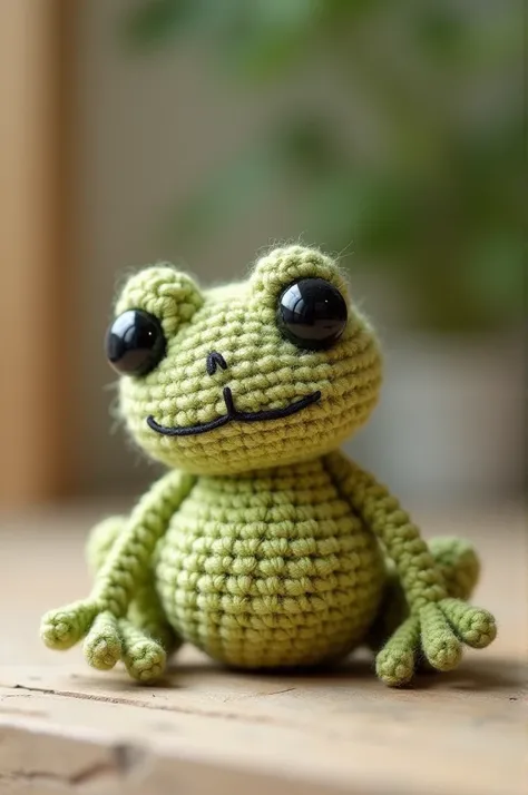 Frog crochet keychain