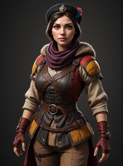  Realistic female 3D characters — ( has a height from head to boots )  15-16 centuries - the noble young beauty of the Spanish soldier Captain Allatrista of the 15th and 16th centuries.  With short, neatly styled hair .   Beautiful noble face with freckles...